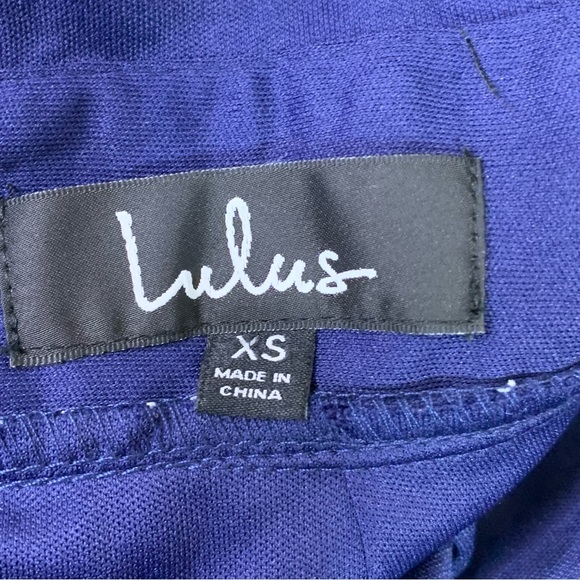 NWT Lulus Ruffle and Flow Navy Striped Shorts Backless Romper - Picture 7 of 11